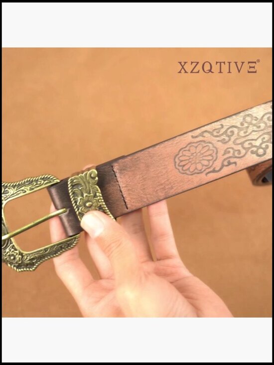 Vintage Western Leather Belt Turquoise Concho Buckle Boho Retro Cowgirl main image 4